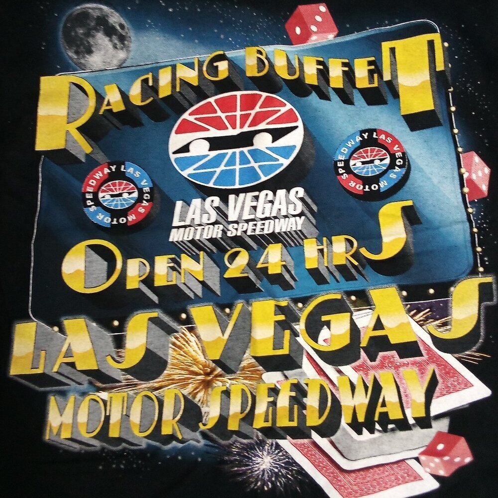 Vintage Las Vegas Motor Speedway Racing Buffet NASCAR T-Shirt